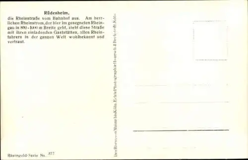 Ak Rüdesheim am Rhein, Rheinstraße, Hotel Traube, Germania, Häuserfassaden