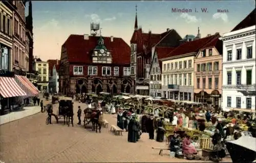 Ak Minden in Westfalen, Markt