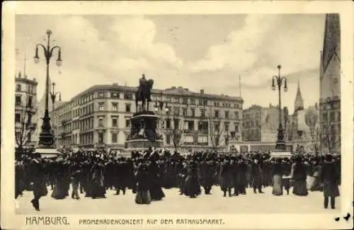 Ak Hamburg Mitte Altstadt, Promenadenkonzert auf dem Rathausmarkt