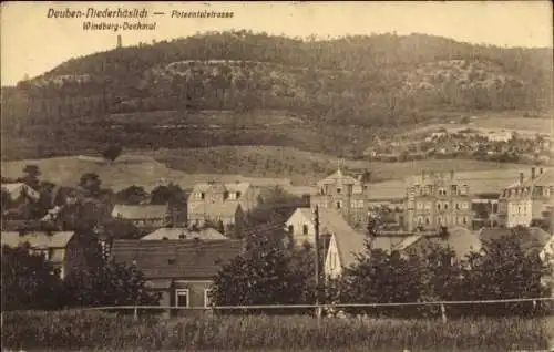 Ak Deuben Niederhäslich Freital in Sachsen, Polsentalstraße, Windberg Denkmal