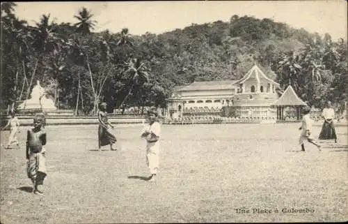 Ak Kandy Sri Lanka Ceylon, Platz, Tempel, Kinder