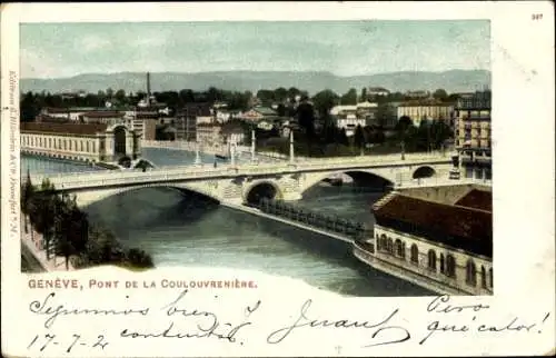 Ak Genf Genf Schweiz, Pont de la Coulouvreniere