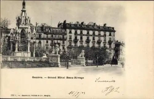 Ak Genf Genf Schweiz, Grand Hôtel Beau Rivage