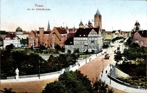 Ak Poznań Posen, Schlossbrücke