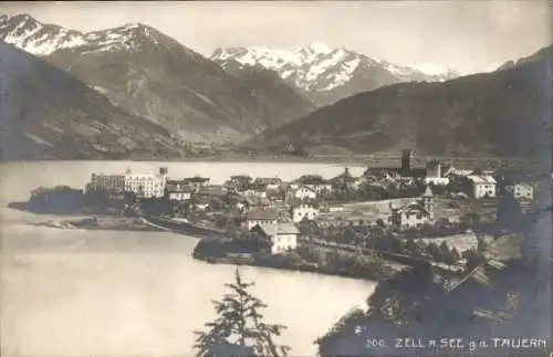 Ak Zell am See in Salzburg, Blick gegen den Tauern, Panorama