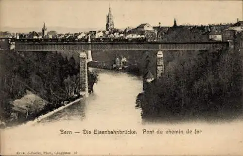 Ak Bern Stadt Schweiz, Eisenbahnbrücke