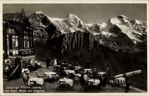 Ak Schynige Platte Kanton Bern, Terrasse, Eiger, Mönch, Jungfrau