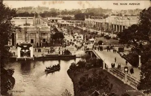 AK Wembley London, British Empire Exhibition 1924, Weltausstellung, Main Avenue