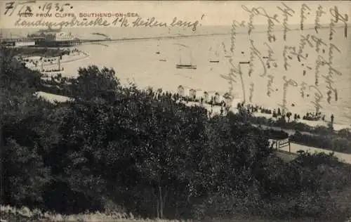 Ak Southend-on-Sea Essex England, Blick von den Klippen