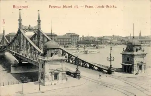 Ak Budapest Ungarn, Franz Josefs-Brücke