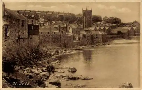 Ak St Ives Cornwall England, Uferpartie