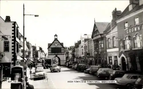 Ak Bridgnorth West Midlands England, Oberstadt, Rathaus