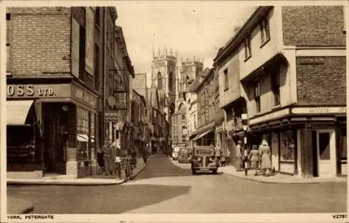 Ak York Yorkshire England, Petergate