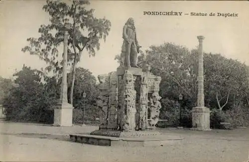 Ak Pondicherry Puducherry Indien, Statue de Dupleix