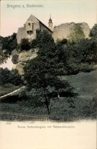 Ak Bregenz am Bodensee Vorarlberg, Ruine Hohenbregenz mit Gebhardskapelle