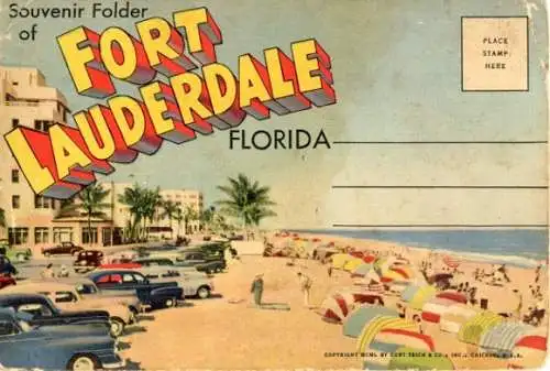 9 Ak  von Fort Lauderdale Florida USA, Beidseitig bedruckt