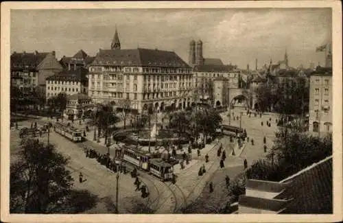 Set von 27 AK München, Marienplatz, Brunnen am Friedensengel etc.