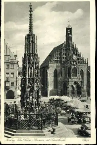 Set von 7 AK Nürnberg, Lorenzkirche etc.