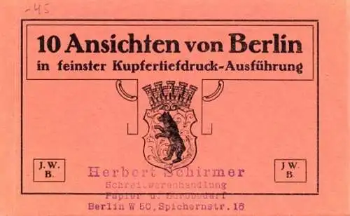 10 AK von Berlin , in feinster Kupfer Tiefdruck Ausführung 