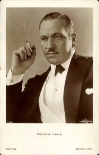 Ak Schauspieler Wallace Beery, Portrait