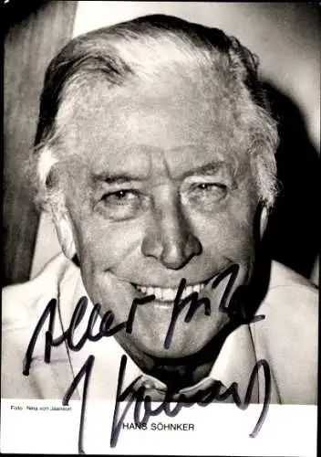 Ak Schauspieler Hans Söhnker, Portrait, Autogramm