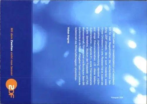 Ak Schauspieler Volker Angres, Portrait, ZDF, Autogramm