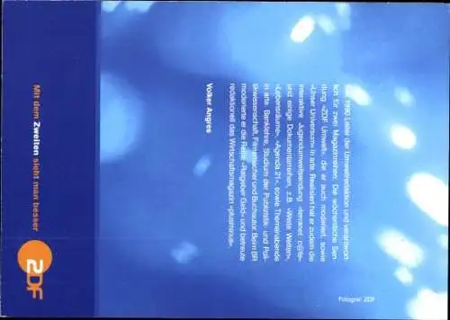 Ak Schauspieler Volker Angres, Portrait, ZDF, Autogramm