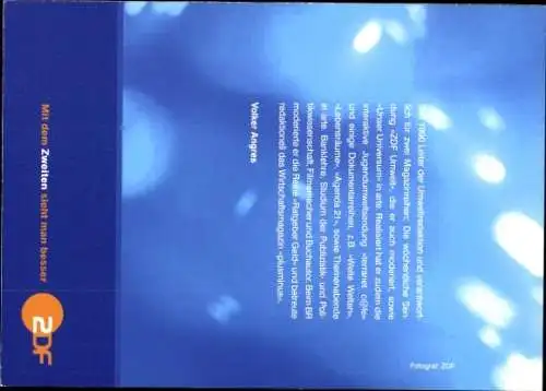 Ak Schauspieler Volker Angres, Portrait, ZDF, Autogramm