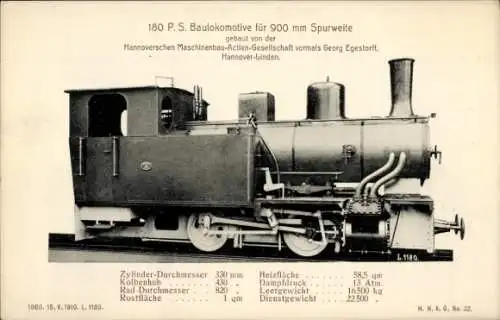 Ak Deutsche Eisenbahn, Baulokomotive