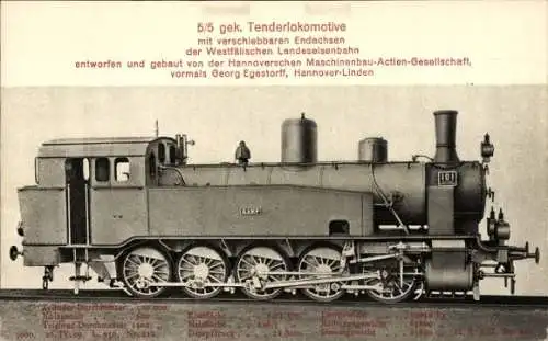 Ak Deutsche Eisenbahn, 5/5 Tenderlokomotive, Dampflok 101, Hanomag