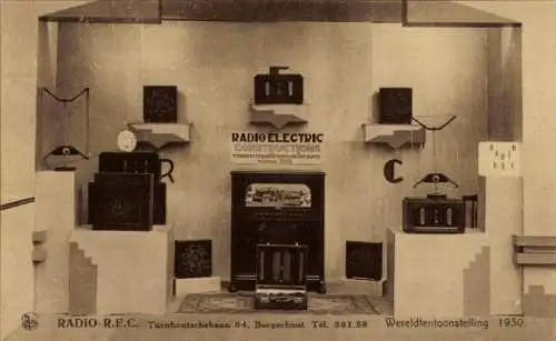 Ak Borgerhout Flandern Antwerpen, Radio Electric Constructions, Weltausstellung 1930