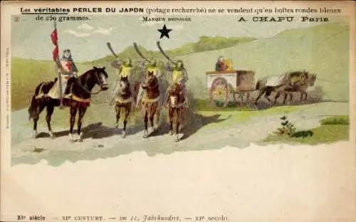 Künstler Ak Kreuzritter im 11. Jahrhundert, Reklame, Perles du Japon, A. Chapu, Paris