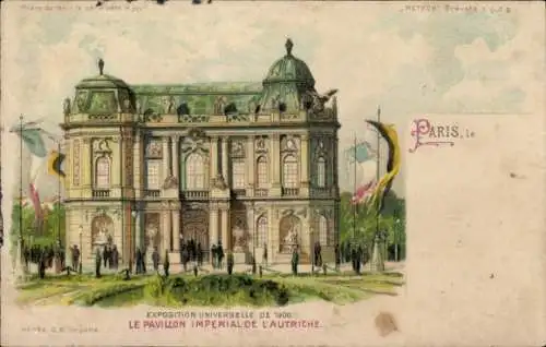 Halt gegen das Licht Litho Paris, Weltausstellung 1900, Der Kaiserliche Pavillon von Österreich