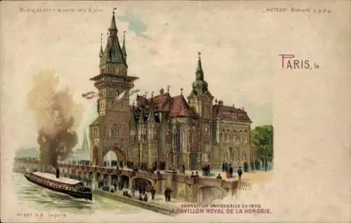 Halt gegen das Licht Litho Paris, Exposition Universelle de 1900, Pavillon Royal de la Hongrie