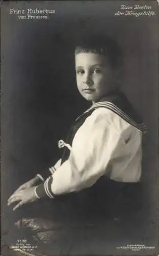 Ak Prinz Hubertus von Preußen, Portrait