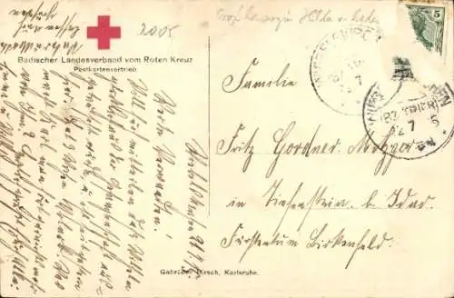 Ak Hilda von Nassau, Großherzogin von Baden, Badischer Landesverein vom Roten Kreuz