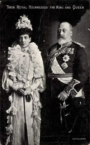 Ak König Edward VII. mit Königin Alexandra, Alexandra von Dänemark