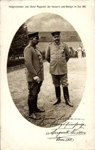 Passepartout Ak Kaiser Wilhelm II., Generalfeldmarschall Paul von Hindenburg, Posen 1915