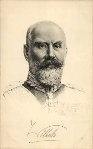 Künstler Ak König Wilhelm II. von Württemberg, Portrait, Stengel