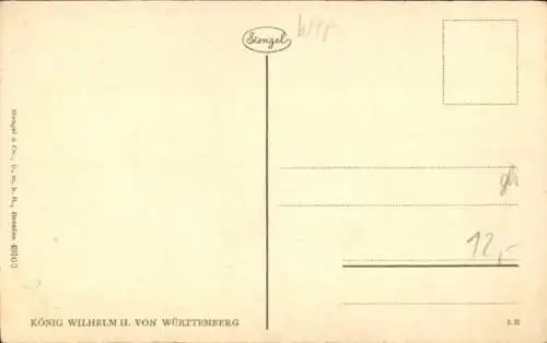 Künstler Ak König Wilhelm II. von Württemberg, Portrait, Stengel