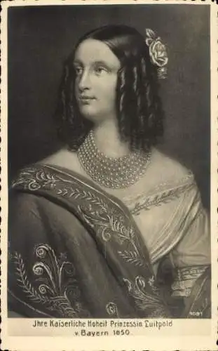 Ak Ihre Kaiserliche Hoheit Prinzessin Luitpold von Bayern 1850, Portrait