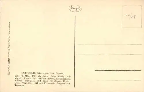 Ak Prinzregent Luitpold von Bayern, Portrait