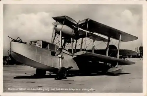 Ak Niederländisches Wasserflugzeug, Für Wasser und Land, Einklappbare Flügel