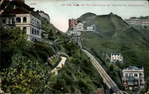 Ak Hongkong China, Peak Tram, Standseilbahn