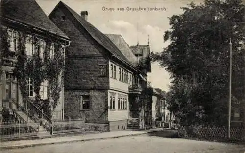 Ak Großbreitenbach in Thüringen, Ortspartie