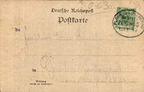 Litho Ilmenau in Thüringen, Hotel Loewe, Kickelhahn, Lindenstraße