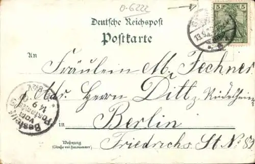 Litho Geisa in der Rhön Thüringen, Rechnungsamt, Rathaus, Kirche
