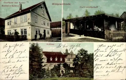 Ak Wildprechtroda Bad Salzungen in Thüringen, Gasthaus zur Krone, Schloss