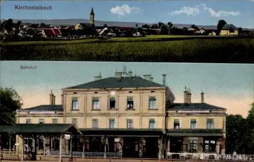 Ak Kirchenlaibach Speichersdorf in Oberfranken, Panorama, Bahnhof