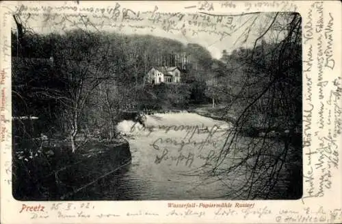 Ak Rastorf Schleswig-Holstein, Papiermühle Rastorf, Wasserfall